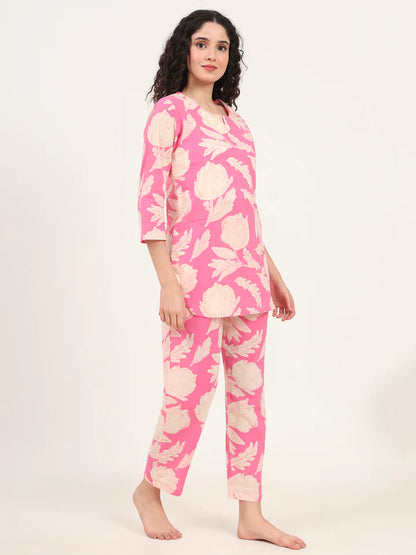 Divena Round & Collared Neck Cotton Night Suits with Payjama