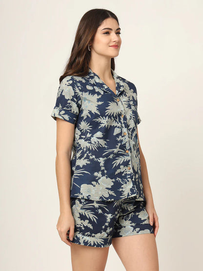 Divena Floral Multi Color Pure Cotton Printed Night Suit