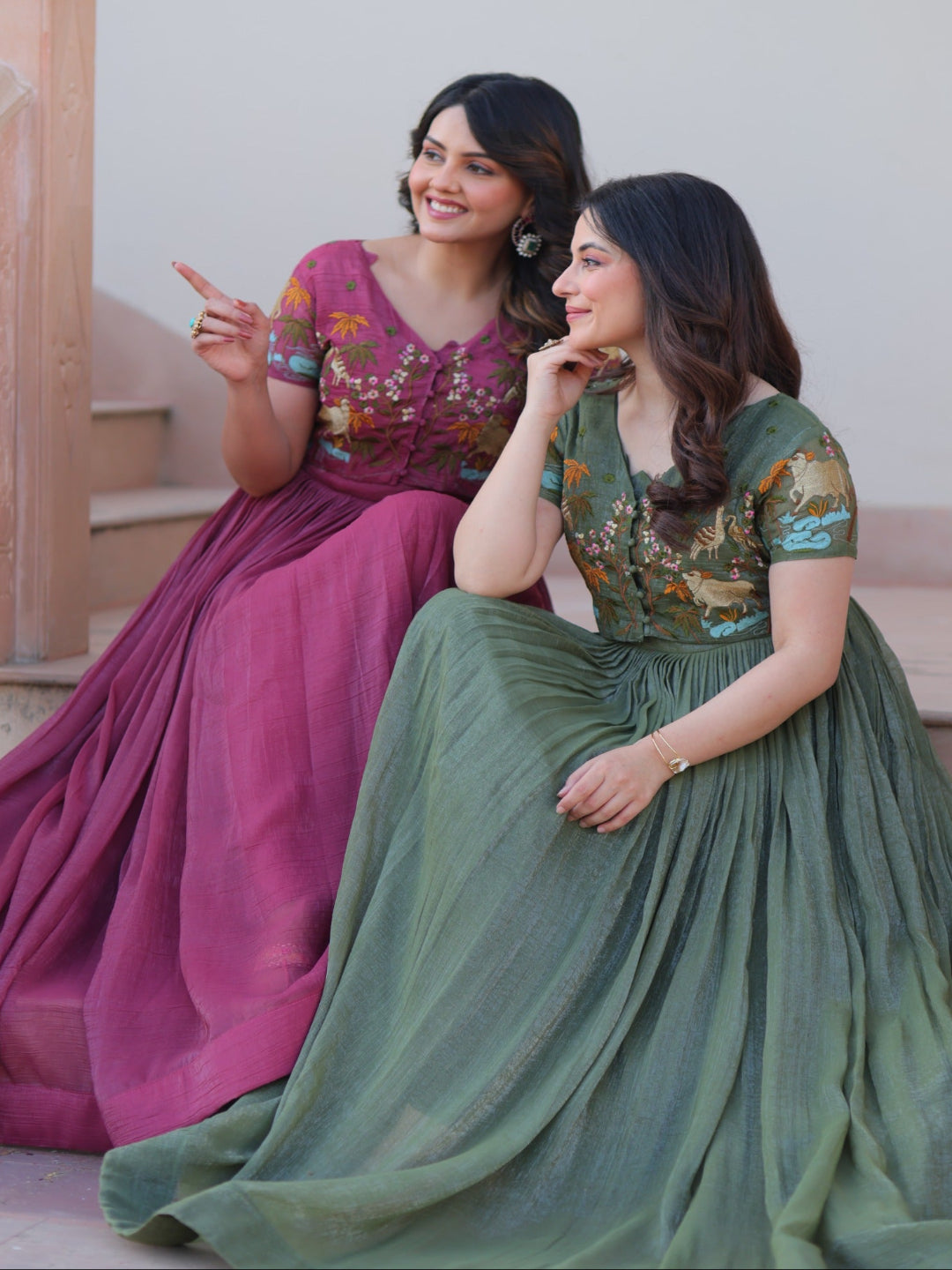 ES Premium Readymade Koti-Gown Collection - Embroidery Work