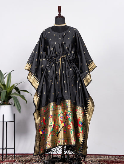 ES Pakistani Kaftan with Weaving Zari Work & Lace Border