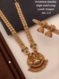 YNF Premium High Gold Long Temple Necklace Set with Jhumka Earrings for Weddings