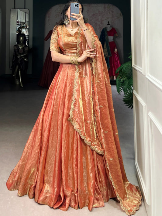 ES Stitched Fendi Lehenga Set with Thread & Sequin Embroidery – Festive Wear