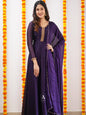 ES Elegant Hand-Embroidered Rangoli Silk Gown with Dupatta