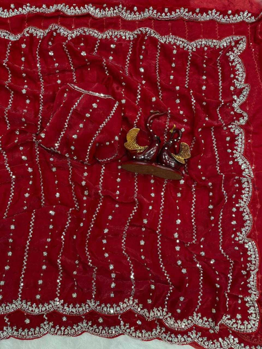 YNF Gorgeous Soft Space Silk Saree with Intricate Beads & Sequence Work