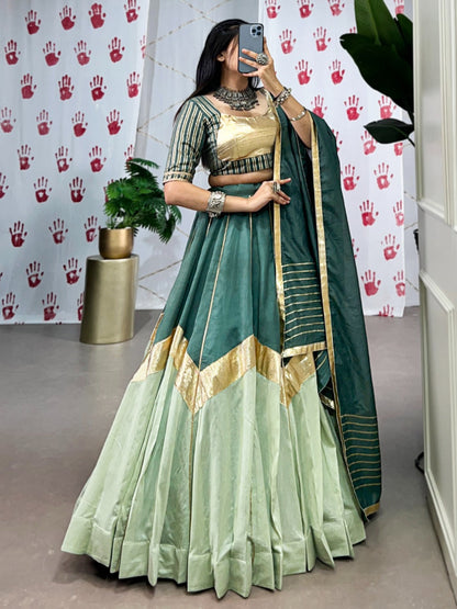 ES Premium Pure Chanderi Lehenga Set with Zari & Gota Patti
