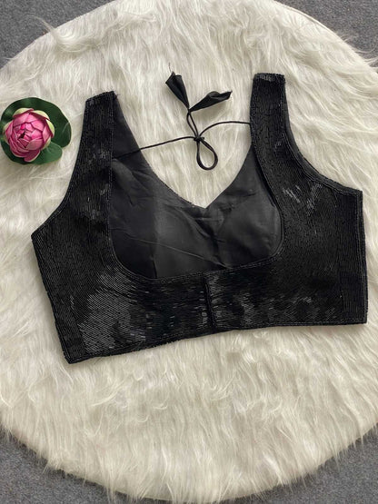 YNF Designer Silk Blouse with Pure Handwork Embroidery (Pearl & Moti Work) RTW