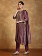 KF Zari Embroidered Yoke Kurta With Trouser And Dupatta