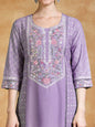 KF Thread Embroidered Kurta With Trouser & Floral Printed Dupatta