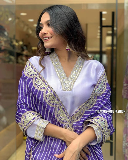 ICF Women Cotton Blend Embroidered Straight Kurta Set with Dupatta