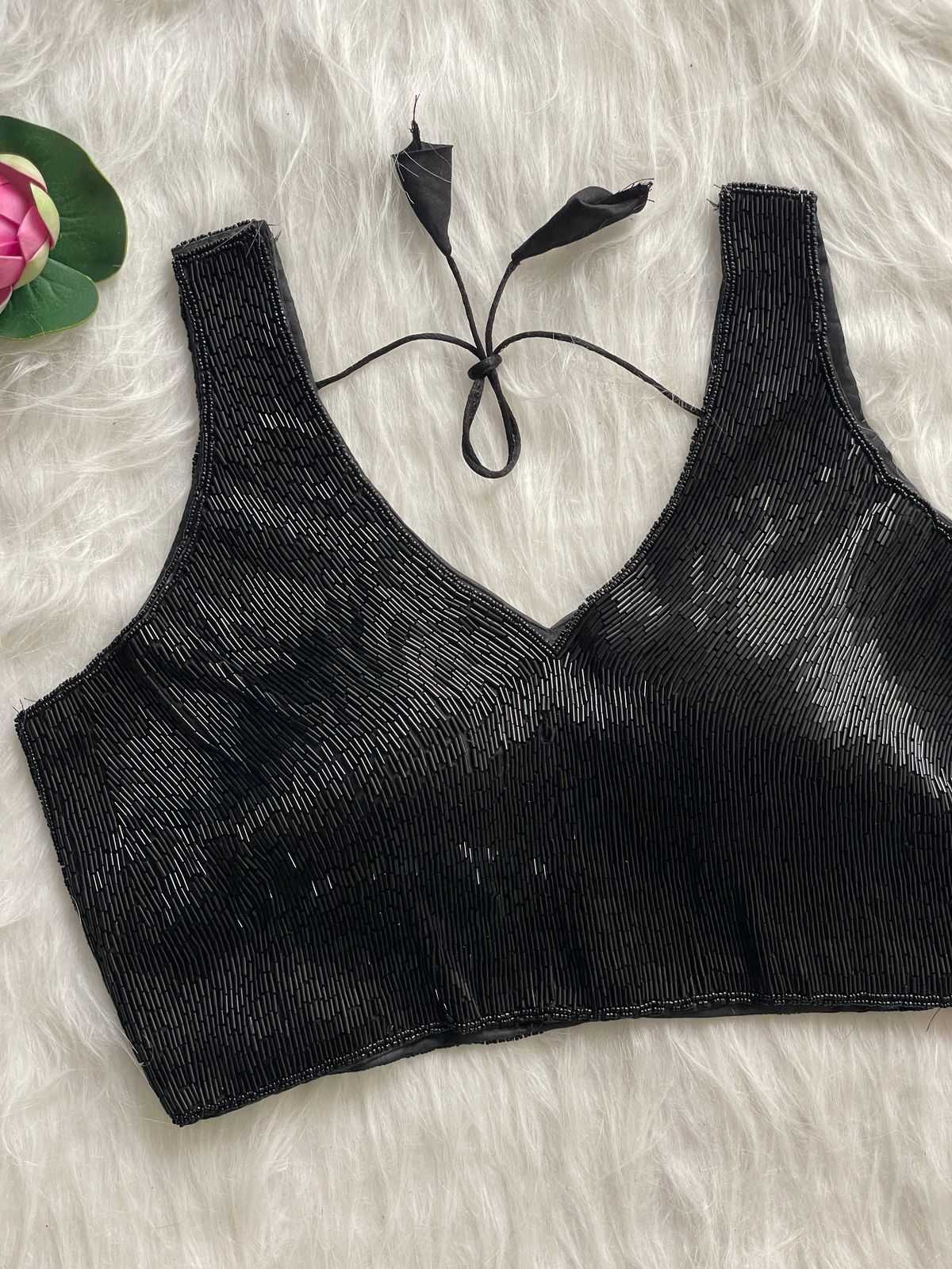 YNF Designer Silk Blouse with Pure Handwork Embroidery (Pearl & Moti Work) RTW