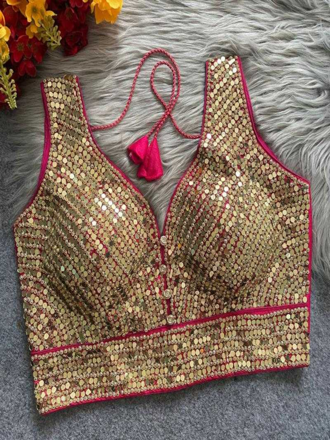 YNF Ready-to-Wear Heavy Phantom Silk Blouse with Beautiful Handmade Latkans