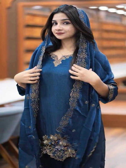 WT New Designer Jimmy Choo (GMY) Silk Collection – Heavy Embroidery 3-Piece Set