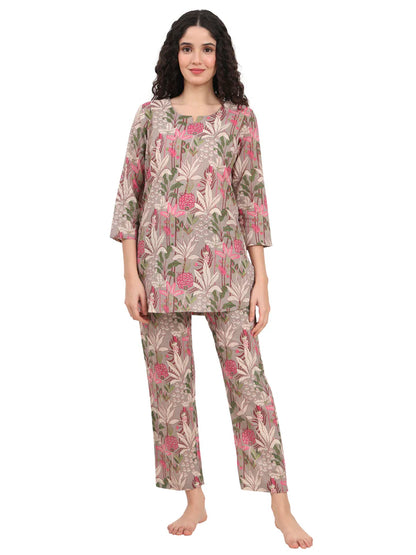 Divena Round & Collared Neck Cotton Night Suits with Payjama