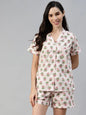 Divena Multi Color Cotton Floral Print Night Suit