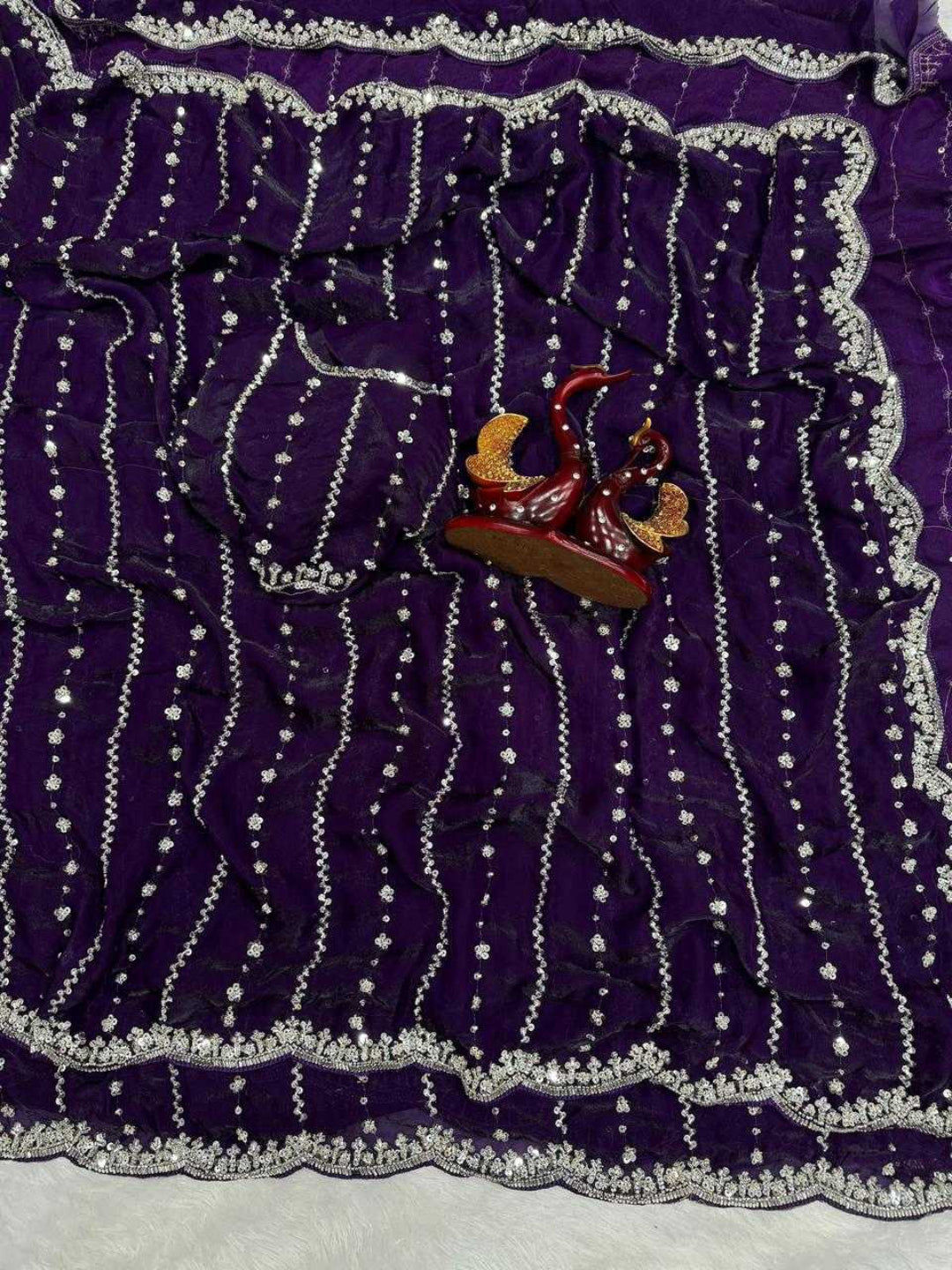 YNF Gorgeous Soft Space Silk Saree with Intricate Beads & Sequence Work