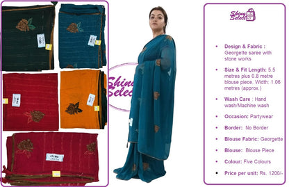ShinySelect Soft & comfortable Georgette saree with blouse piece