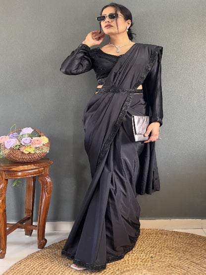 ES Elegant Natural Readymade Silk sarees & Blouse with Hand Work