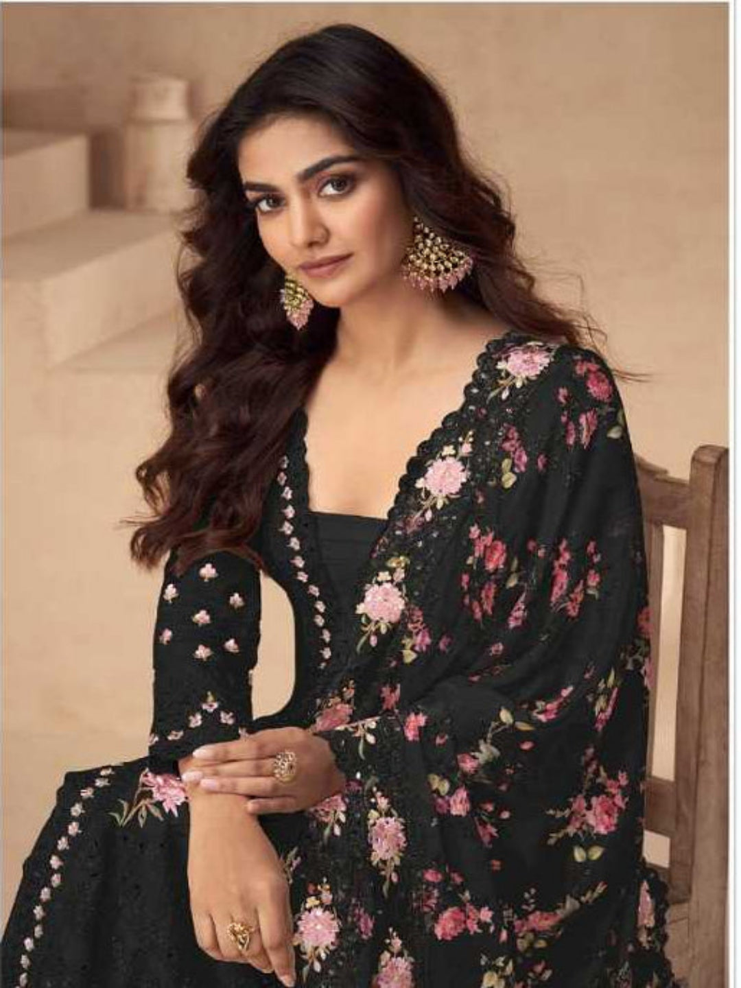 YNF Stitched Real Vichitra Silk Sequence Work Palazzo Suit with Embroidered Dupatta