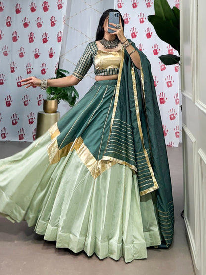ES Premium Pure Chanderi Lehenga Set with Zari & Gota Patti