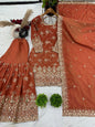 ES Simmer Silk With Full Heavy Embroidery Sequence Work Fully Stitched