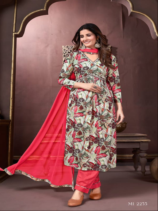 MV Premium Women's Rayon Ethnic Wear Set in Four Colors & Designs