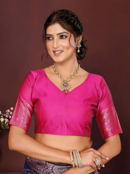 KF Women Kanjivaram Banarasi Silk Woven Design Saree