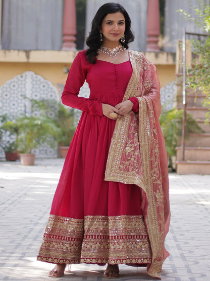 ES Shimmer Vichitra  Gown with Rich Sequins Embroidered work