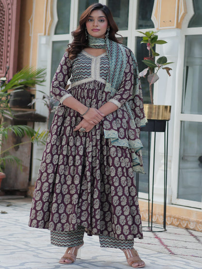 ES Pure Cotton Premium Readymade Kurtis with Pant & Dupatta Set