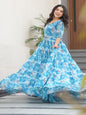 ES Faux Georgette Fully Flair Gown with Print