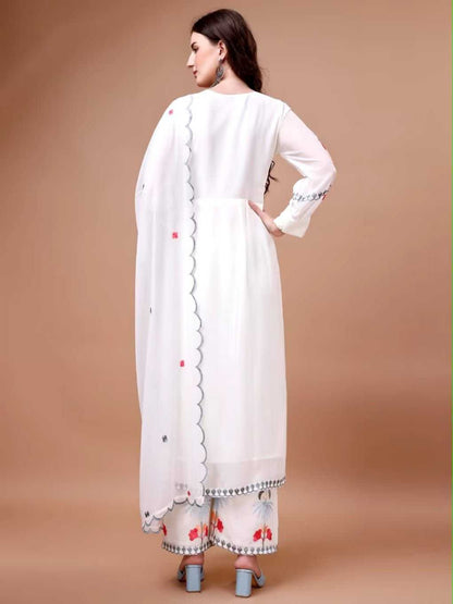 YNF Elegant 3-Piece Floral Embroidered Kurta Set for Festive Wear