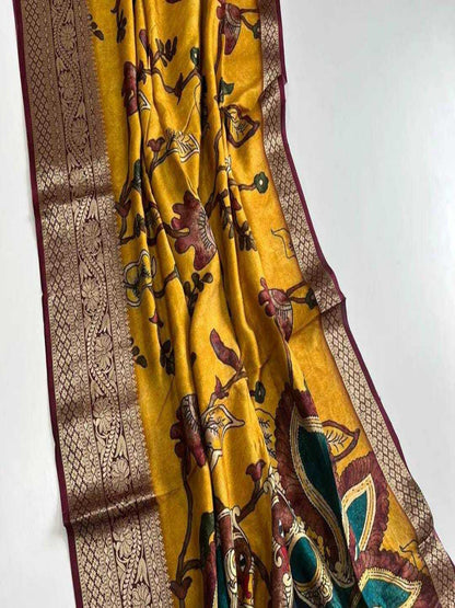 YNF The Pichwai Dream: Lightweight Dola Silk Saree with Luxurious Bandhani Pallu