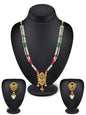 YNF Exquisite Gold & Red Stone Fancy Mala Necklace Set on Brass Base