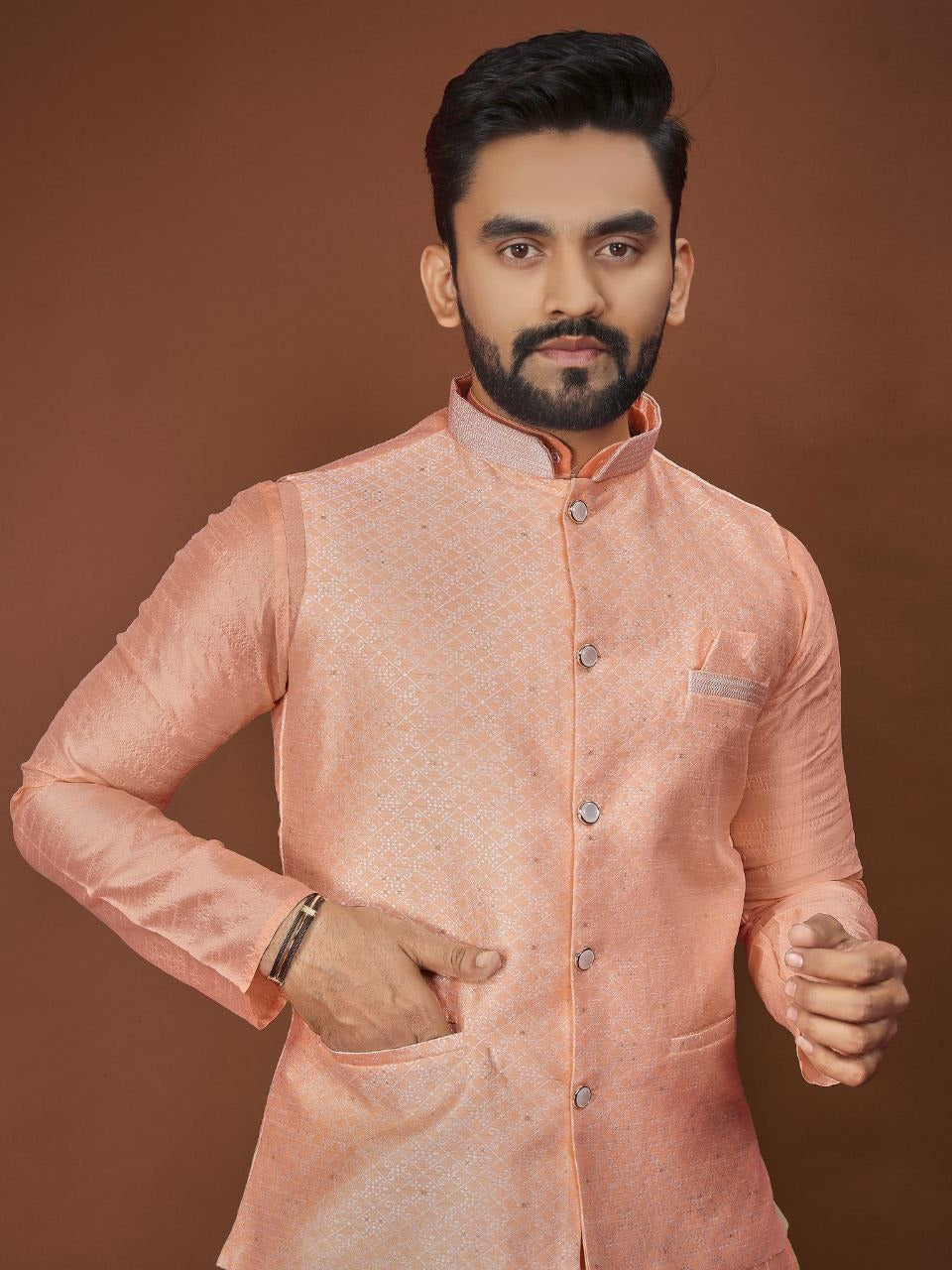 RE Premium Weaving High-quality Jacquard with intricate Golden Zari work - 3 Pieces Sets