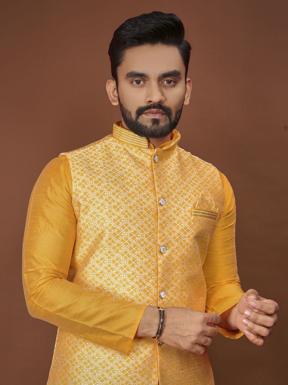 RE Premium Weaving High-quality Jacquard with intricate Golden Zari work - 3 Pieces Sets