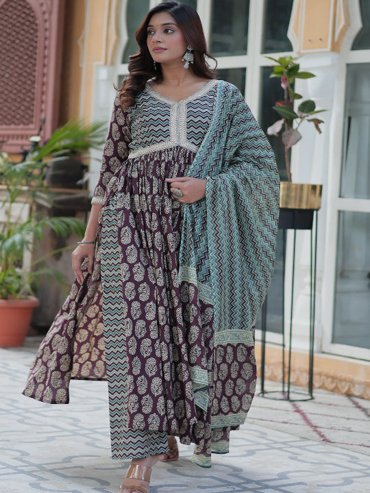 ES Pure Cotton Premium Readymade Kurtis with Pant & Dupatta Set