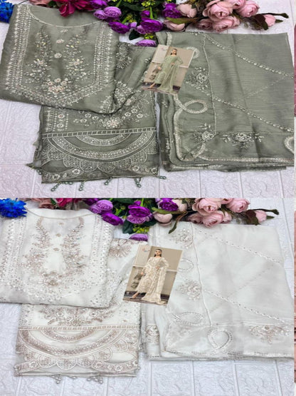 CE Unstitched Pakistani Salwar Suit - Heavy Chiffon Embroidery with Hand Khatli Work