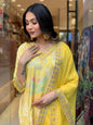 ICF Women Embroidered Georgette Straight Kurta Set with Dupatta