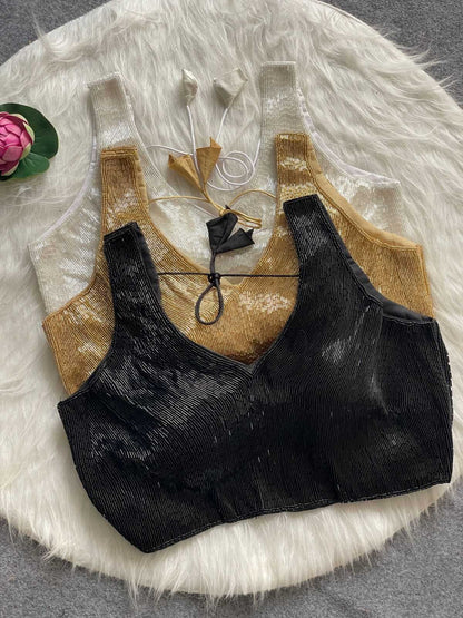 YNF Designer Silk Blouse with Pure Handwork Embroidery (Pearl & Moti Work) RTW