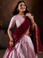 ES Elegant Jacquard Silk Lehenga Set with Weaving Work and Georgette Dupatta