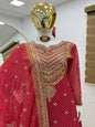ES Designer Embroidery Sequins, and Print work on Faux Georgette Kurta with Plazo & Dupatta