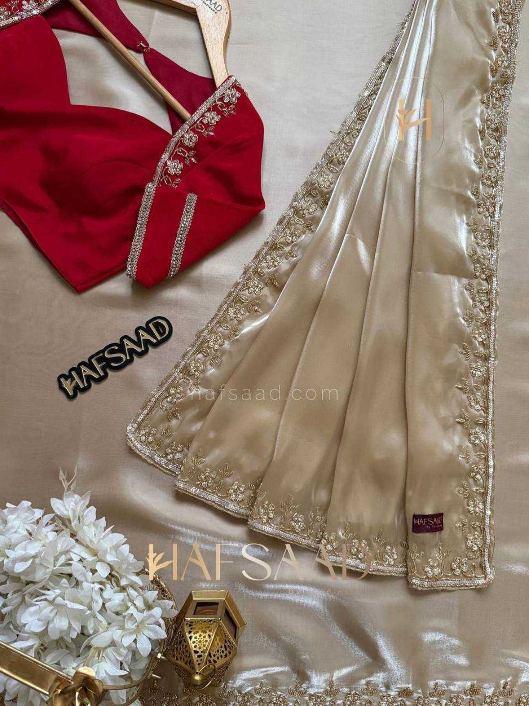 YNF Designer Soft Jimmi Choo Saree with Exquisite Katdana & Sequin HandworkY