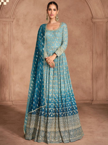 ES Georgette Embroidered Zari & Sequins Gown