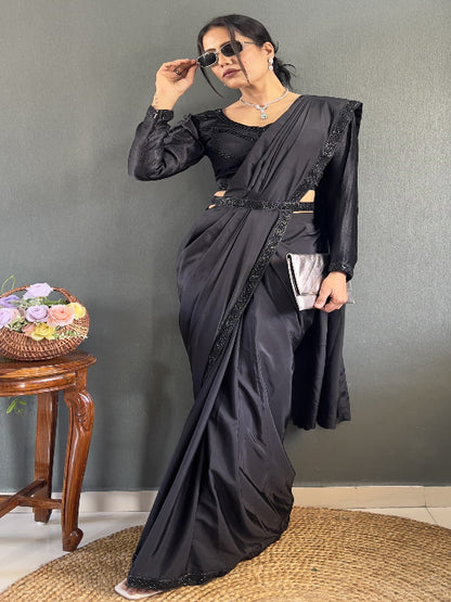 ES Elegant Natural Readymade Silk sarees & Blouse with Hand Work