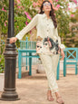 KF  Pure Cotton Printed Apple Hem Shirt Collar Shirt With Trousers Co-Ords