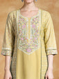 KF Thread Embroidered Kurta With Trouser & Floral Printed Dupatta