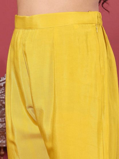 KF Hand Embroidered French Knot Kurta with Tonal Bottom and Embroidered Dupatta