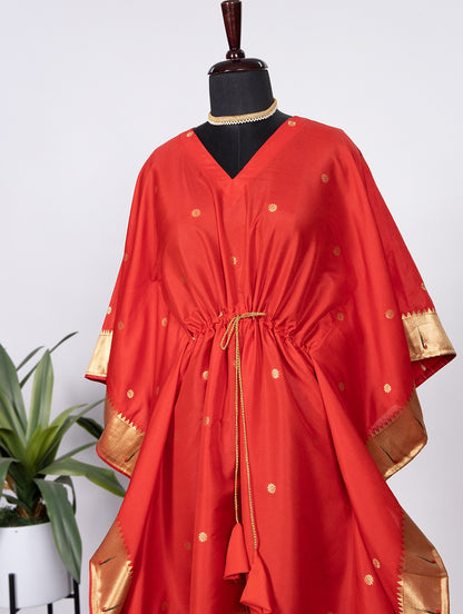 ES Pakistani Kaftan with Weaving Zari Work & Lace Border