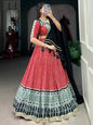 ES Ethnic Rayon Bandhej & Ajarakh Printed Lehenga Set - Stitched