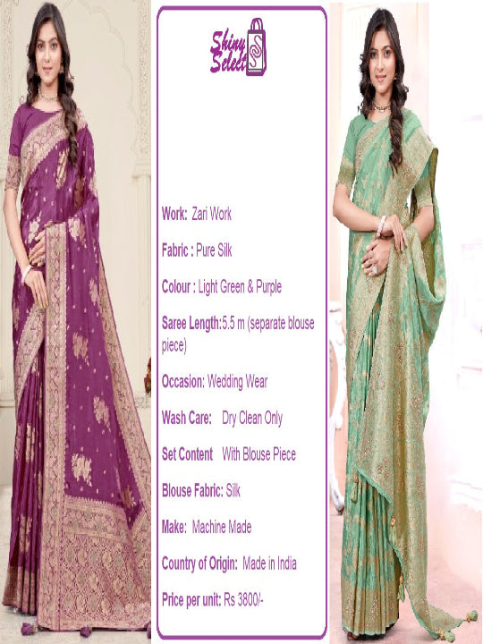 Women pure silk saree with Zari & Stone Work