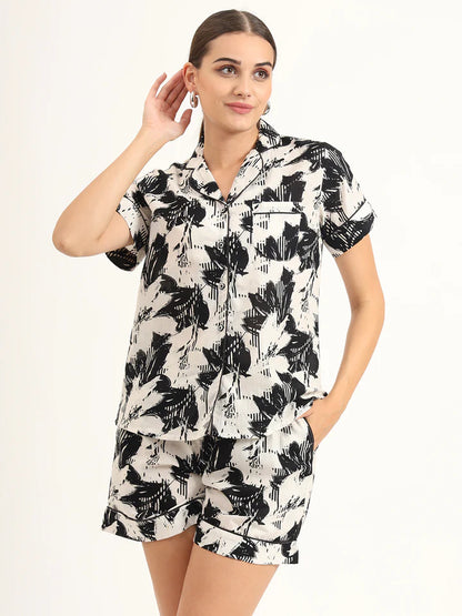 Divena Floral Multi Color Pure Cotton Printed Night Suit